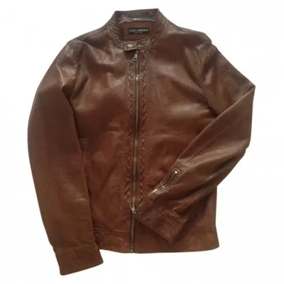 Pre-owned Dolce & Gabbana Brown Leather Jacket