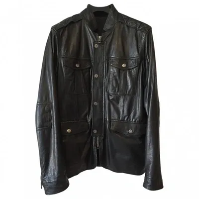 Pre-owned Valentino Leather Jacket In Black