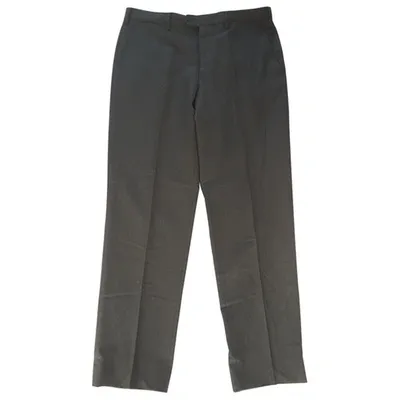 Pre-owned Lanvin Wool Trousers In Grey