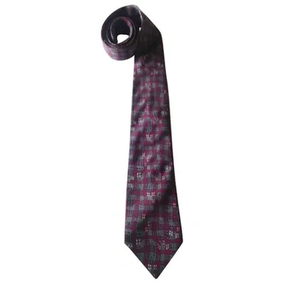 Pre-owned Dior Silk Tie In Burgundy