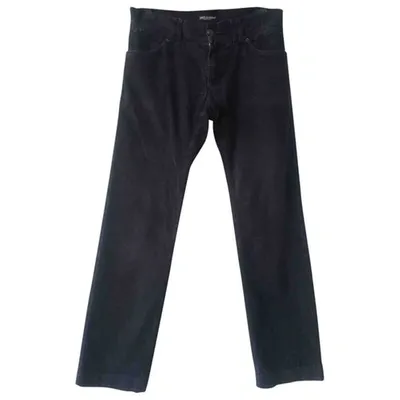 Pre-owned Dolce & Gabbana Velvet Trousers In Grey