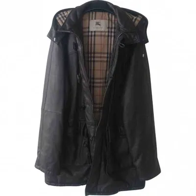 Pre-owned Burberry Leather Jacket In Brown