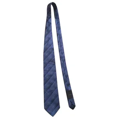 Pre-owned Lanvin Silk Tie In Blue