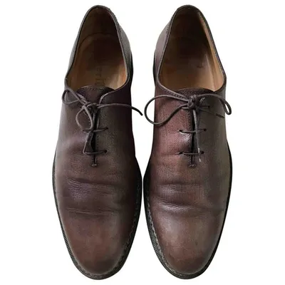 Pre-owned Berluti Leather Lace Ups In Brown