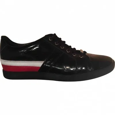 Pre-owned Dior Leather Low Trainers In Black