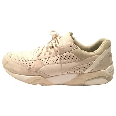 Pre-owned Puma Cloth Low Trainers In Beige