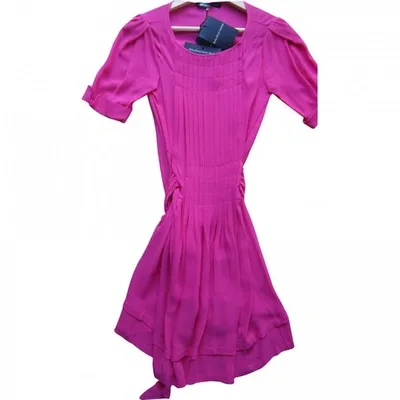 Pre-owned Balenciaga Silk Mid-length Dress In Pink