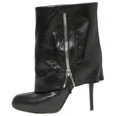 Pre-owned Giuseppe Zanotti Black Leather Ankle Boots