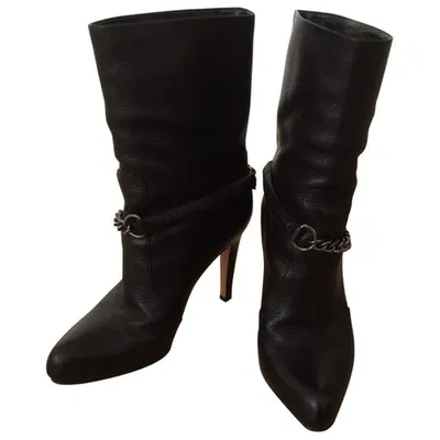 Pre-owned Gianvito Rossi Black Leather Ankle Boots