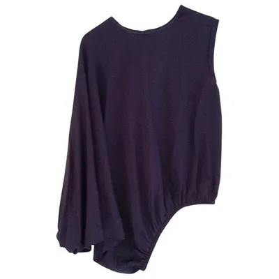 Pre-owned Lanvin Blue Silk Top