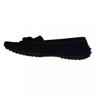 Pre-owned Tod's Black Suede Flats