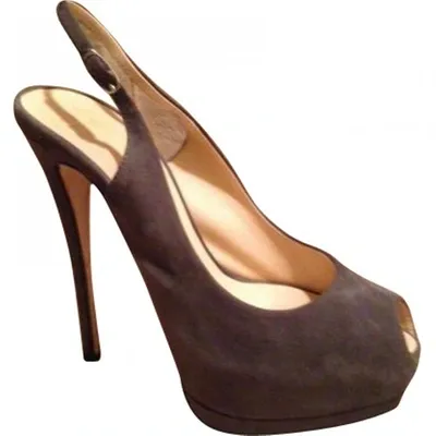 Pre-owned Giuseppe Zanotti Grey Suede Heels