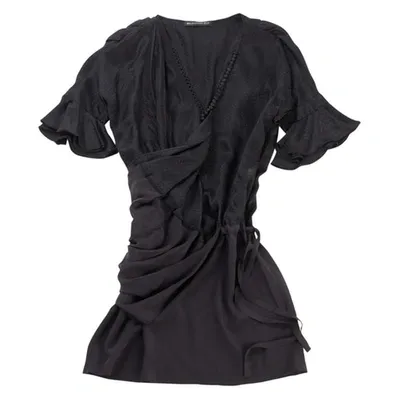 Pre-owned Balenciaga Black Silk Dress