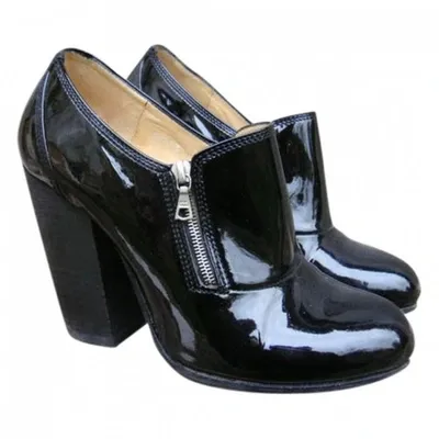 Pre-owned Dries Van Noten Black Patent Leather Ankle Boots