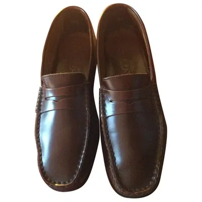 Pre-owned Tod's Brown Leather Flats