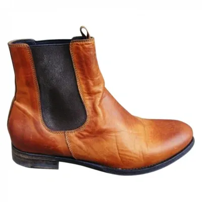 Pre-owned Ndc Brown Leather Ankle Boots