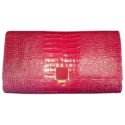 Pre-owned Smythson Burgundy Leather Clutch Bag