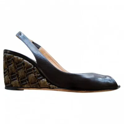 Pre-owned Sergio Rossi Brown Patent Leather Sandals