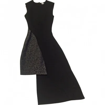 Pre-owned Dior Silk Mid-length Dress In Black