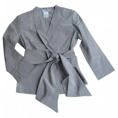 Pre-owned Max Mara Grey Silk Jacket