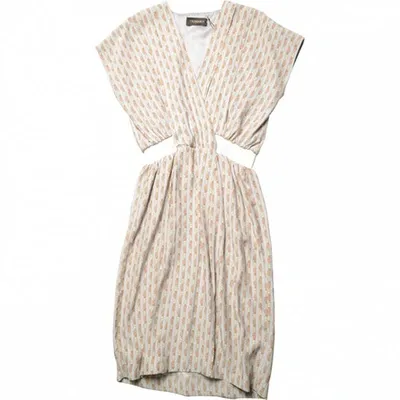 Pre-owned Trussardi Beige Silk Dress