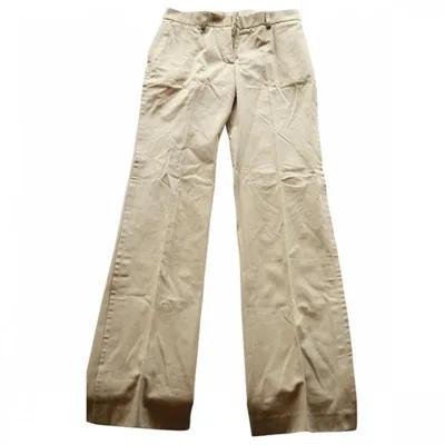 Pre-owned Vanessa Bruno Ecru Cotton Trousers