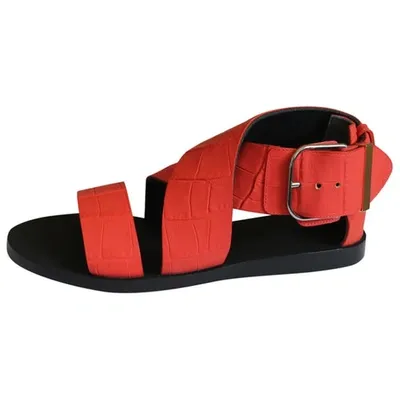 Pre-owned Balenciaga Leather Sandals In Red