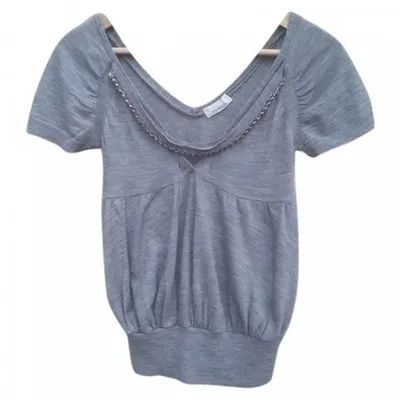 Pre-owned Pinko Grey Wool Top