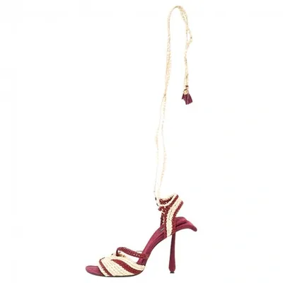 Pre-owned Marc Jacobs Burgundy Suede Heels