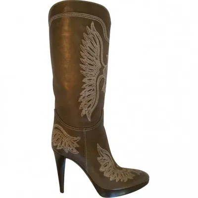 Pre-owned Sergio Rossi Boots In Brown