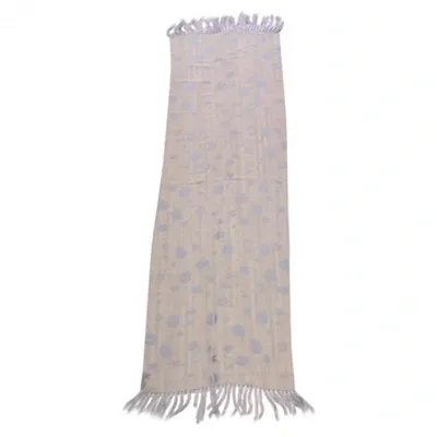 Pre-owned Giorgio Armani Beige Sheer Silk Fringed Scarf