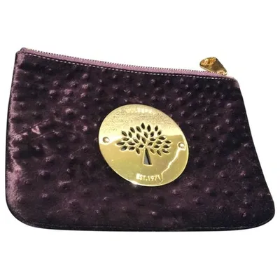 Pre-owned Mulberry Velvet Clutch Bag In Purple