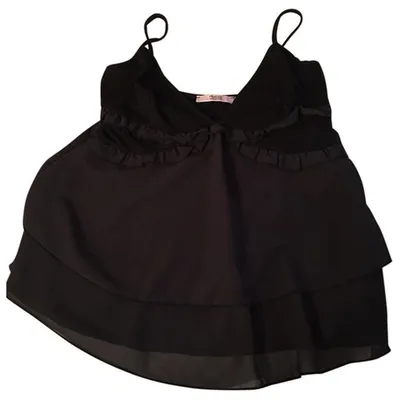 Pre-owned Valentino Silk Top In Black