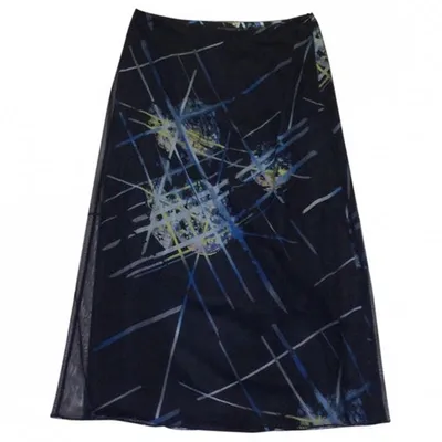 Pre-owned Versace Silk Mid-length Skirt In Black