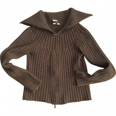 Pre-owned Max Mara Wool Cardigan In Metallic