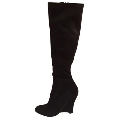 Pre-owned Brian Atwood Boots In Black