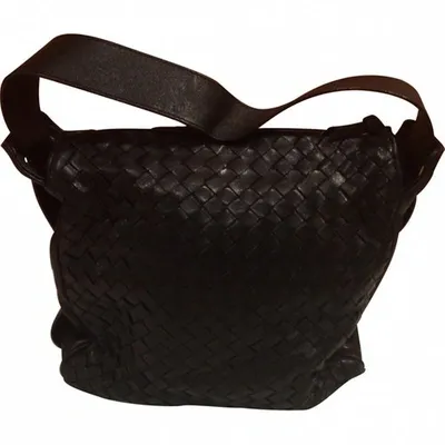 Pre-owned Bottega Veneta Leather Handbag In Black