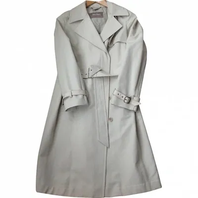 Pre-owned Max Mara Ecru Cotton Trench Coat