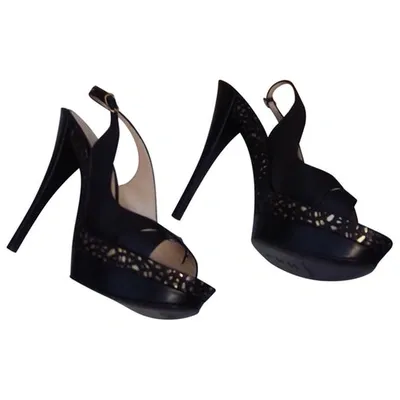 Pre-owned Casadei Leather Sandal In Black