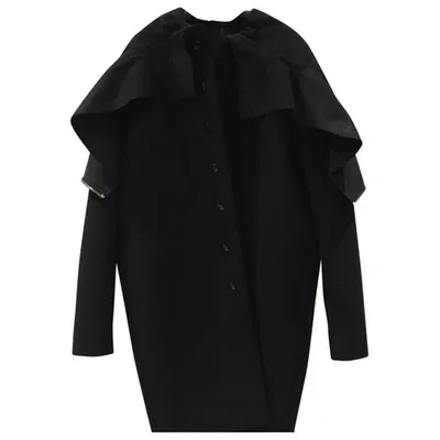 Pre-owned Rick Owens Wool Coat In Black