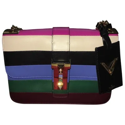 Pre-owned Valentino Garavani Rockstud Leather Handbag In Multicolour