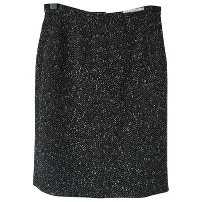 Pre-owned Max Mara Wool Mid-length Skirt In Black