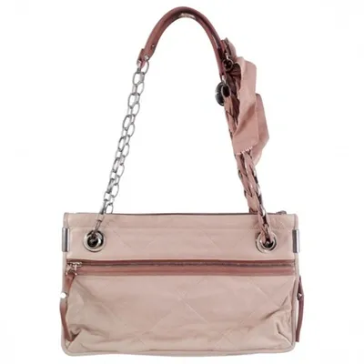 Pre-owned Lanvin Amalia Leather Handbag In Beige