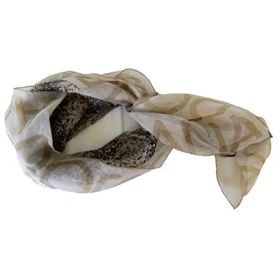 Pre-owned Dolce & Gabbana Silk Neckerchief In Beige