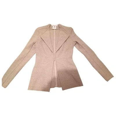 Pre-owned Givenchy Wool Cardi Coat In Beige