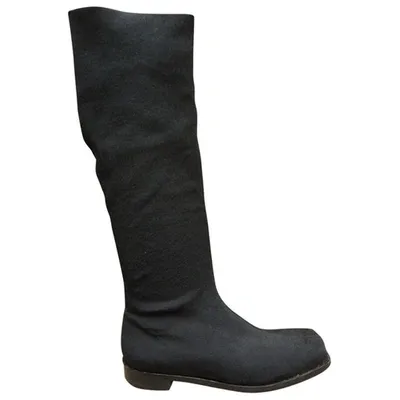 Pre-owned Robert Clergerie Leather Boots In Black