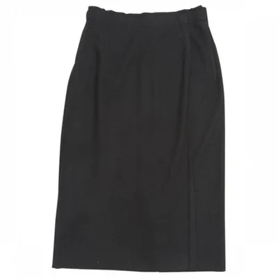 Pre-owned Lanvin Wool Mid-length Skirt In Black