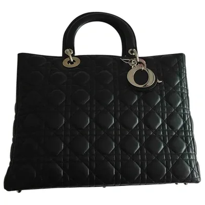 Pre-owned Dior Leather Handbag In Black