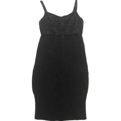 Pre-owned Dolce & Gabbana Wool Mini Dress In Black