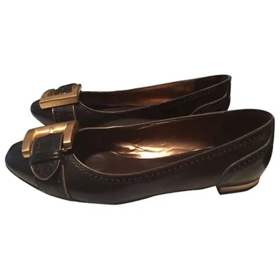 Pre-owned Giuseppe Zanotti Leather Ballet Flats In Black